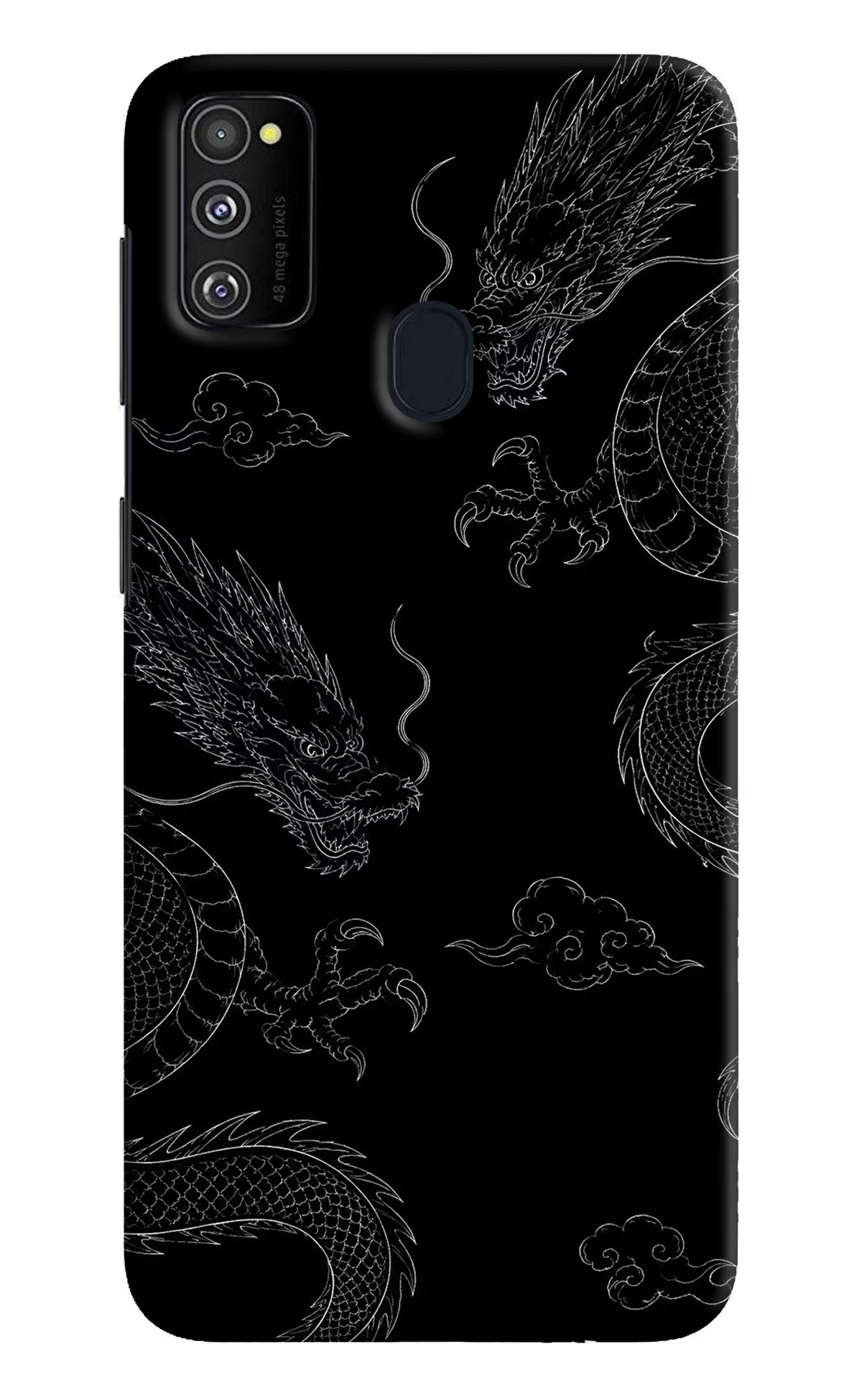 Twin Dragons Samsung M21 2020 Hard Case Back Cover by Casekaro