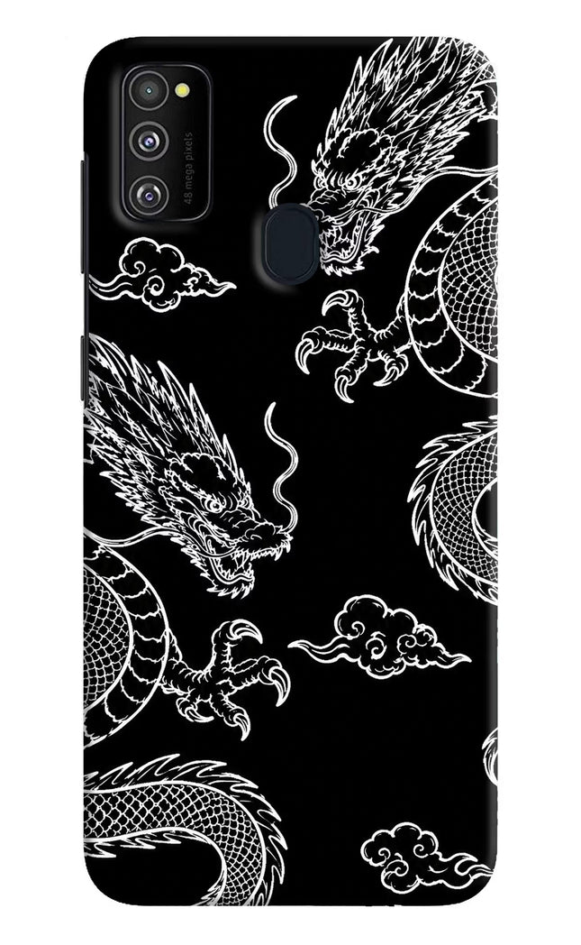 Twin Dragons Samsung M21 2020 Hard Case Back Cover by Casekaro