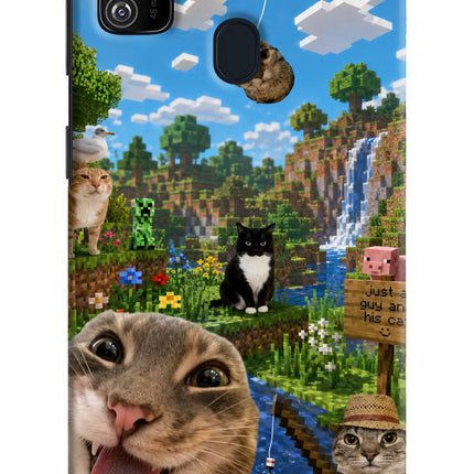 Minecraft Cat Chaos Samsung M21 2020 Hard Case Back Cover by Casekaro