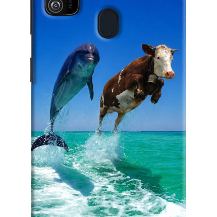 Dolphin vs Cow Samsung M21 2020 Hard Case Back Cover by Casekaro