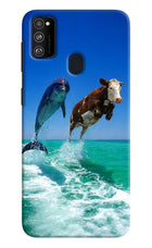 Dolphin vs Cow Samsung M21 2020 Hard Case Back Cover by Casekaro