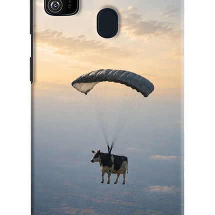 Skydiving Cow Samsung M21 2020 Hard Case Back Cover by Casekaro