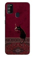 Midnight Cat Samsung M21 2020 Hard Case Back Cover by Casekaro