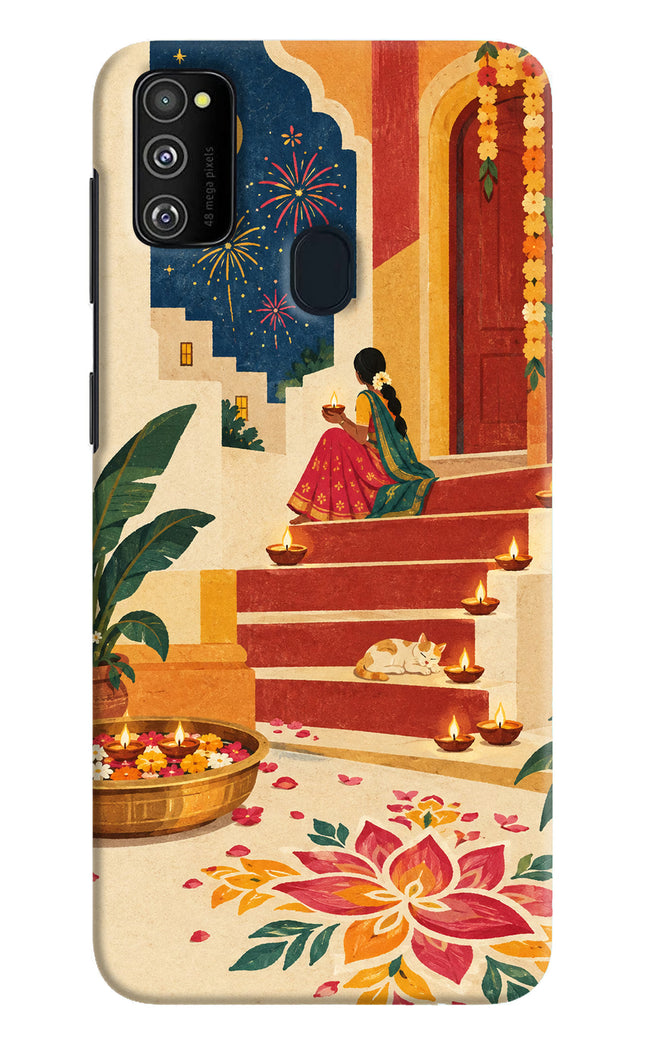 Diwali Rangoli Samsung M21 2020 Hard Case Back Cover by Casekaro