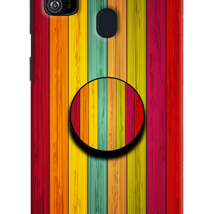 Multicolor Wooden Samsung M21 2020 Pop Case by Casekaro
