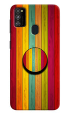 Multicolor Wooden Samsung M21 2020 Pop Case by Casekaro