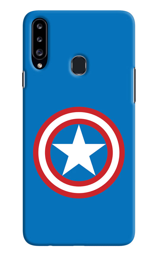 Captain America Logo Samsung A20s Hard Case Back Cover by Casekaro