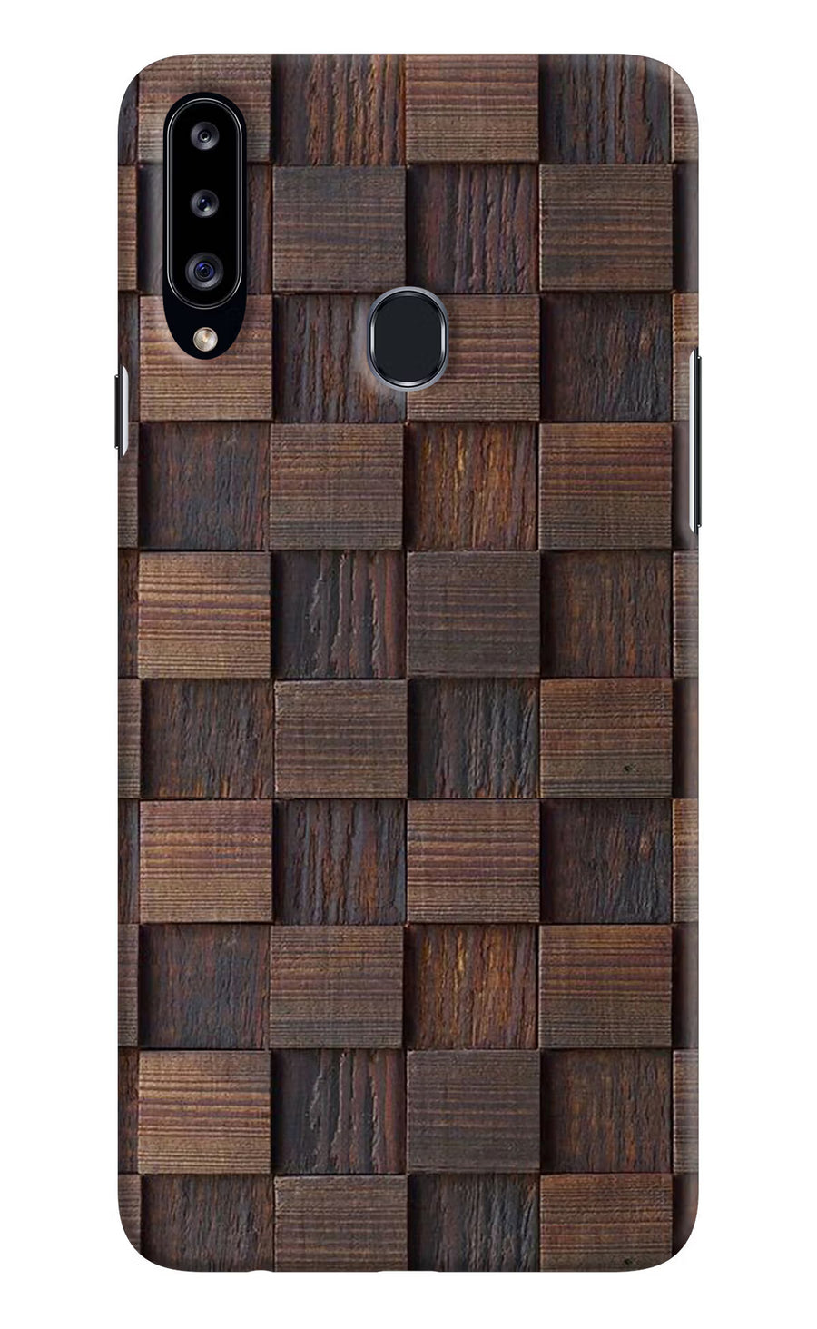 Wooden Cube Design Samsung A20s Back Cover, Hard case