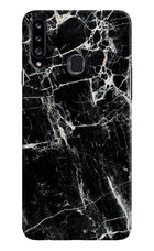 Black Marble Texture Samsung A20s Hard Case Back Cover by Casekaro