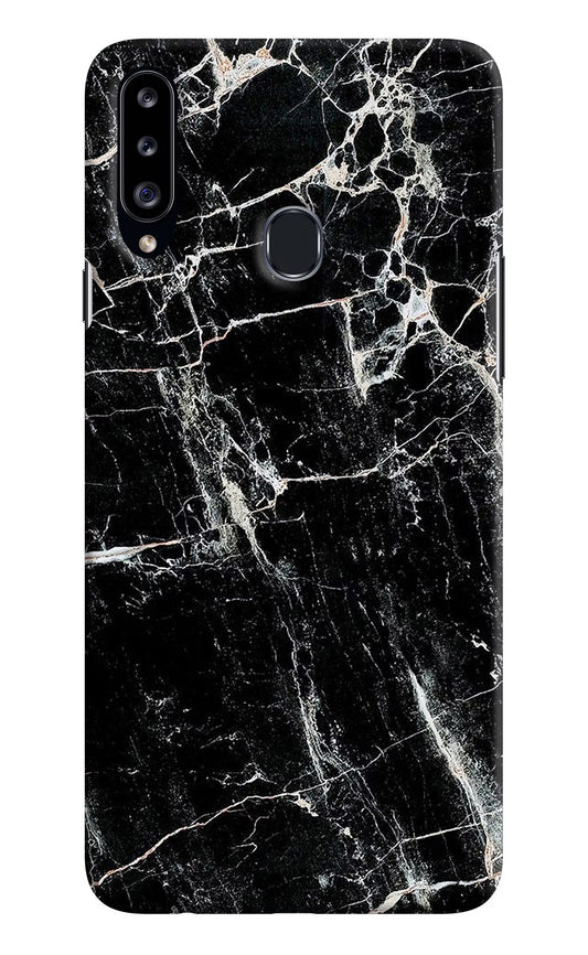 Black Marble Texture Samsung A20s Hard Case Back Cover by Casekaro