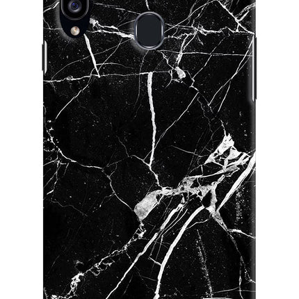 Black Marble Pattern Samsung A20s Hard Case Back Cover by Casekaro
