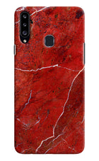 Red Marble Design Samsung A20s Hard Case Back Cover by Casekaro