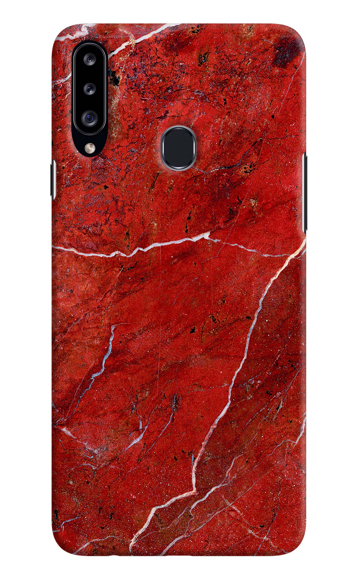 Red Marble Design Samsung A20s Hard Case Back Cover by Casekaro