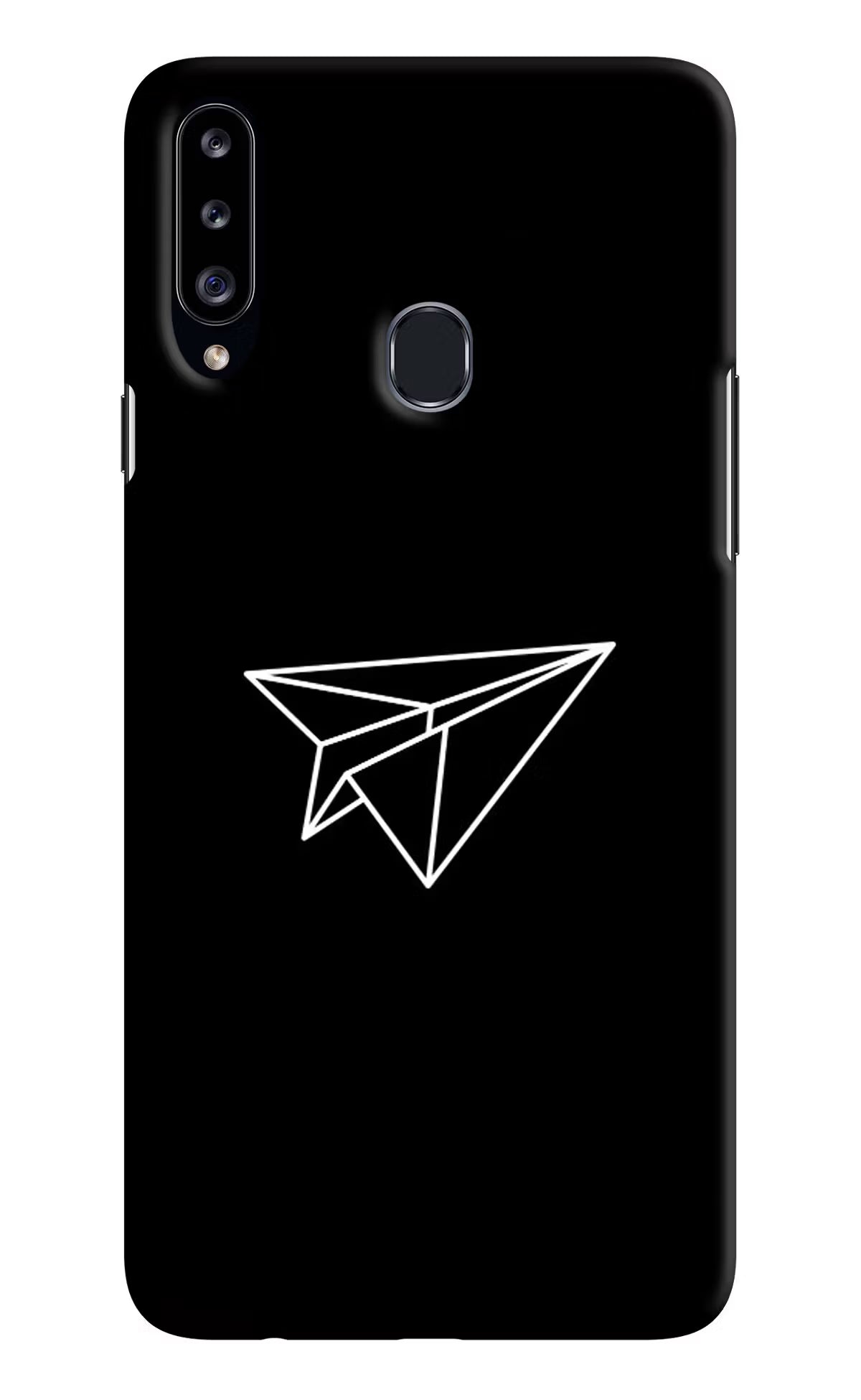 Paper Plane White Samsung A20s Hard Case Back Cover by Casekaro