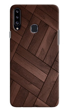 Wooden Texture Design Samsung A20s Hard Case Back Cover by Casekaro
