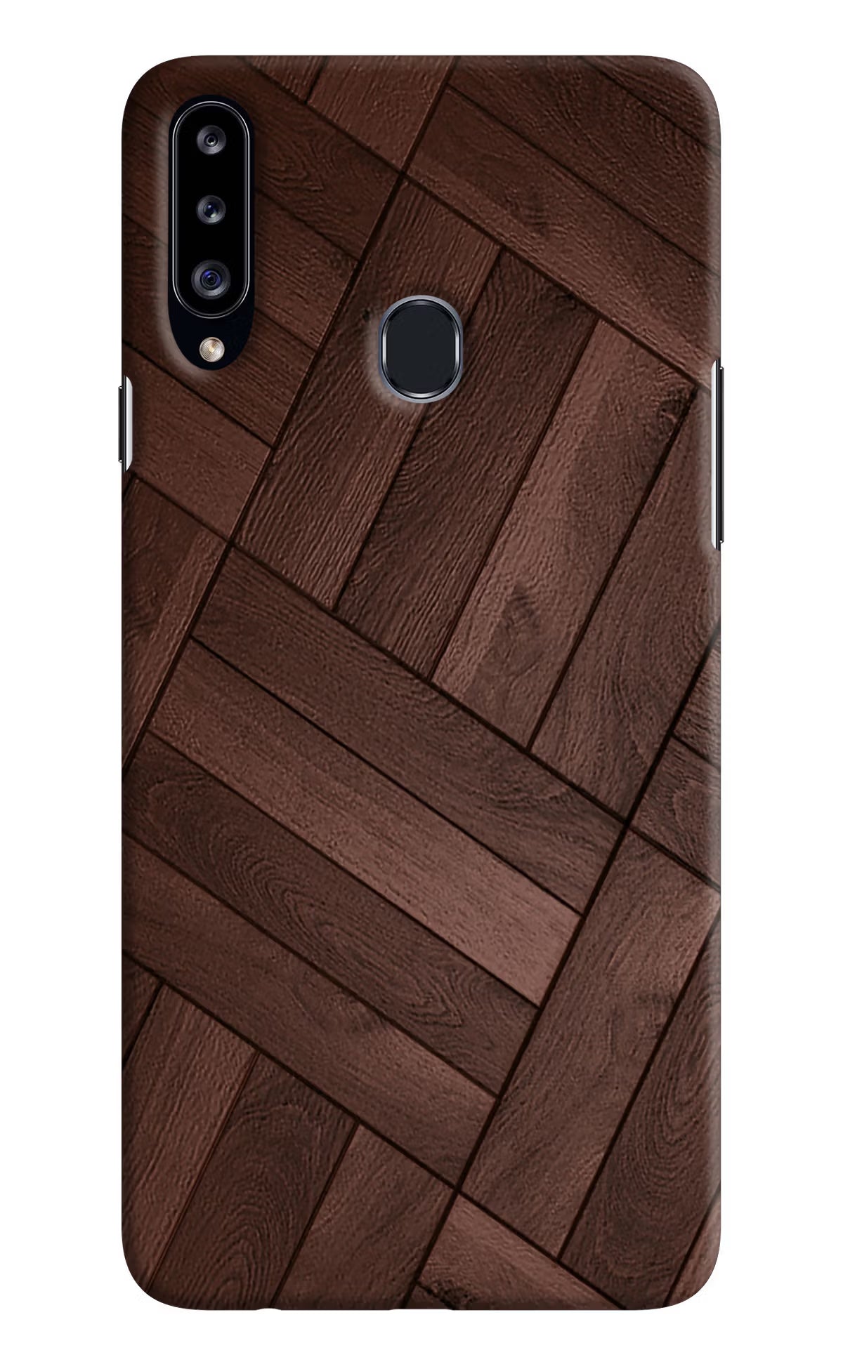 Wooden Texture Design Samsung A20s Hard Case Back Cover by Casekaro