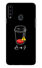 Coffee Samsung A20s Hard Case Back Cover by Casekaro