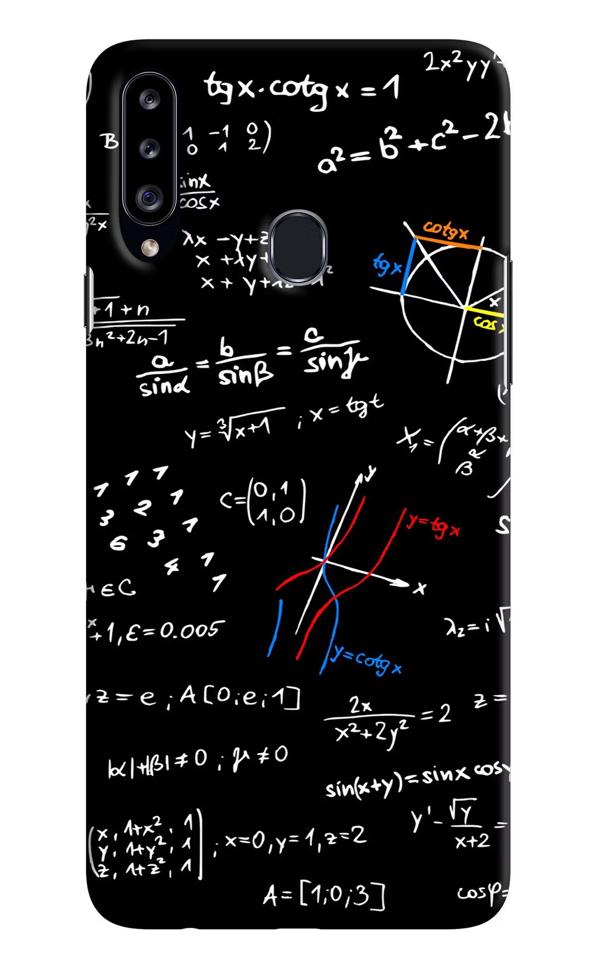 Mathematics Formula Samsung A20s Hard Case Back Cover by Casekaro