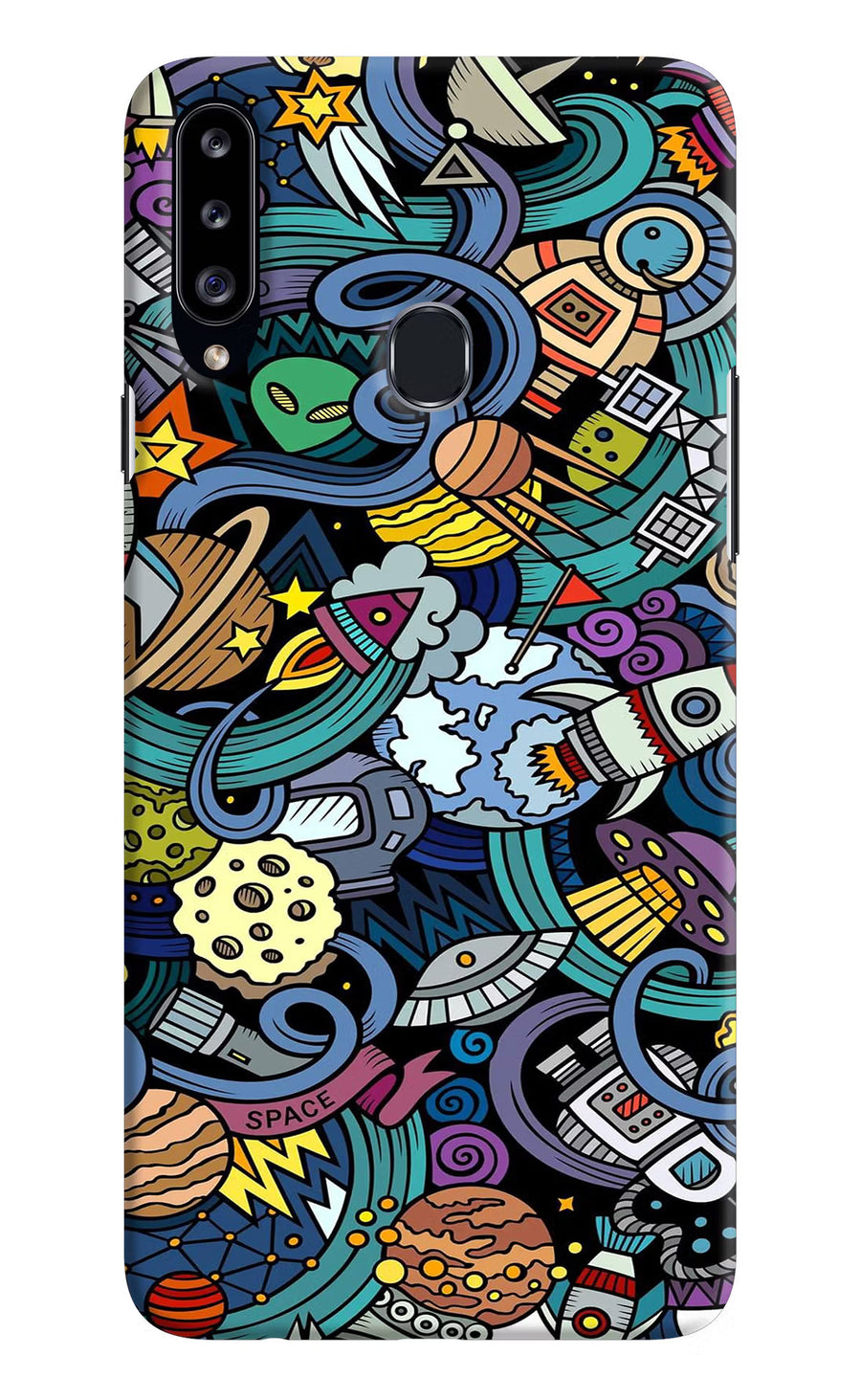 Space Abstract Samsung A20s Back Cover, Hard case