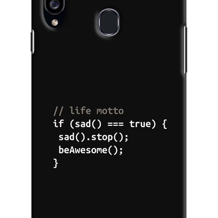 Life Motto Code Samsung A20s Hard Case Back Cover by Casekaro