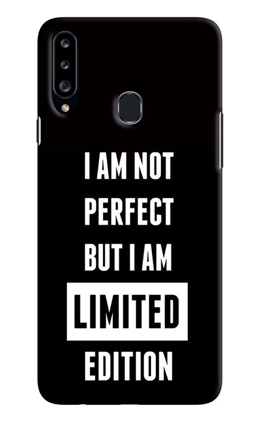 I Am Not Perfect But I Am Limited Edition Samsung A20s Hard Case Back Cover by Casekaro