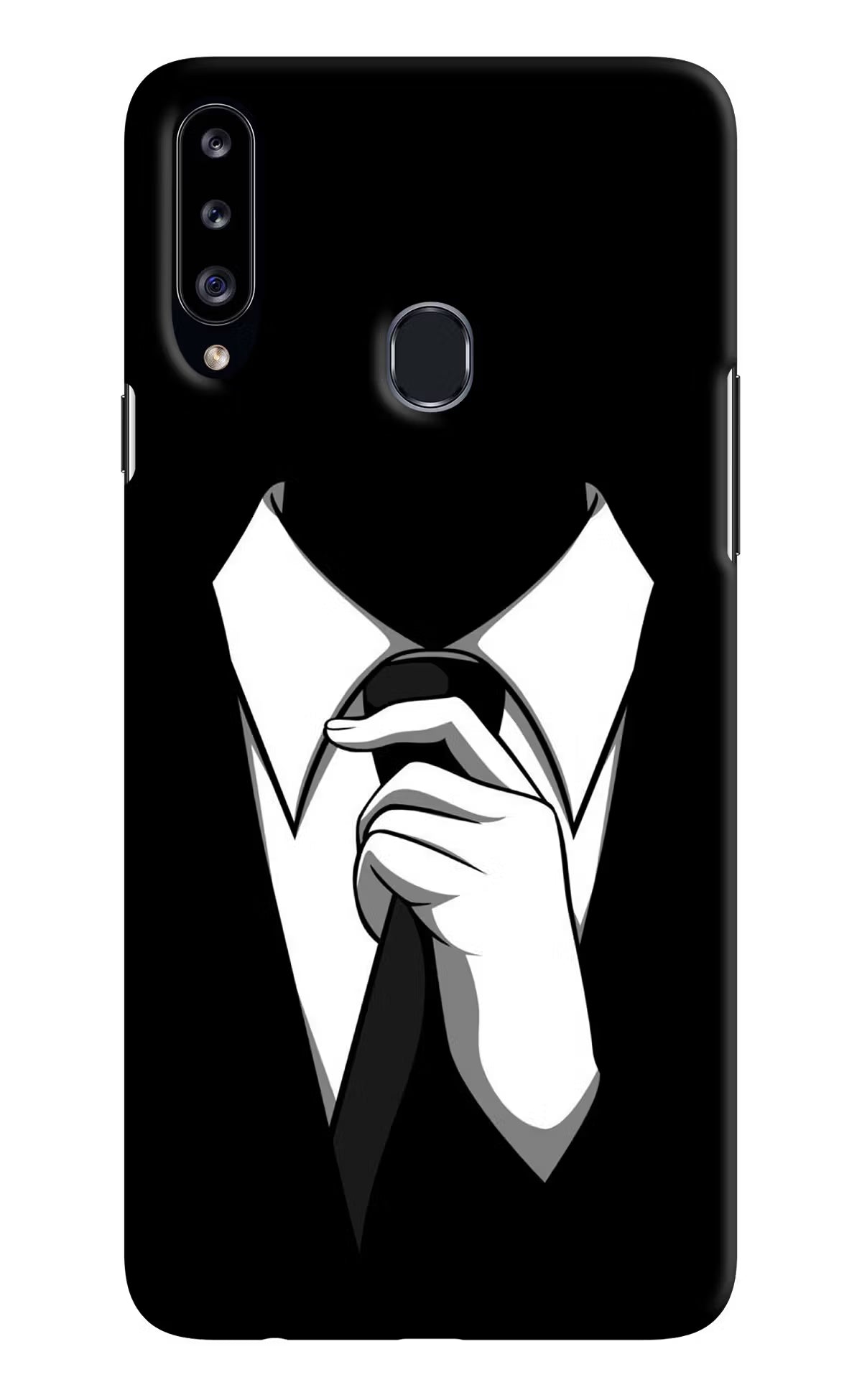 Black Tie Samsung A20s Hard Case Back Cover by Casekaro