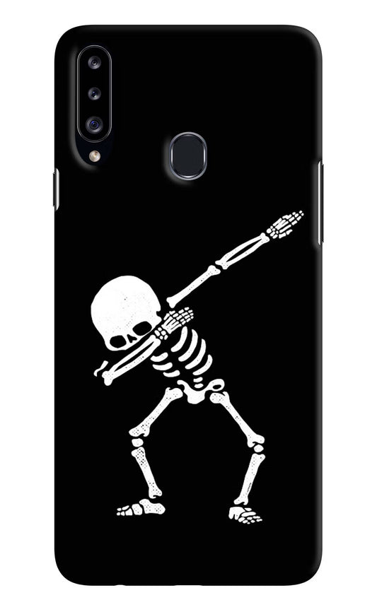 Dabbing Skeleton Art Samsung A20s Hard Case Back Cover by Casekaro