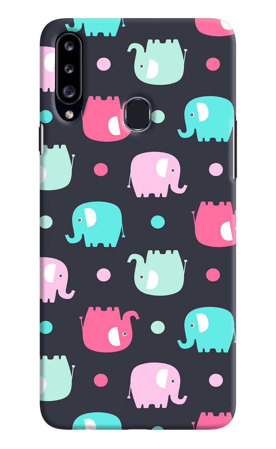 Elephants Samsung A20s Back Cover, Hard case