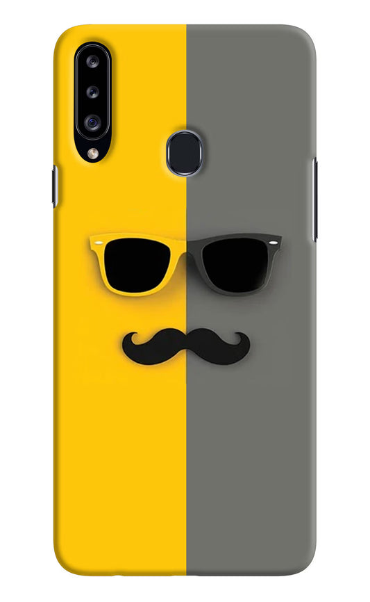 Sunglasses with Mustache Samsung A20s Hard Case Back Cover by Casekaro