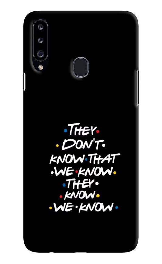 FRIENDS Dialogue Samsung A20s Hard Case Back Cover by Casekaro