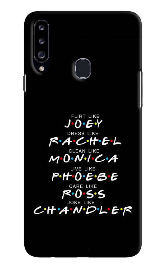 FRIENDS Character Samsung A20s Hard Case Back Cover by Casekaro
