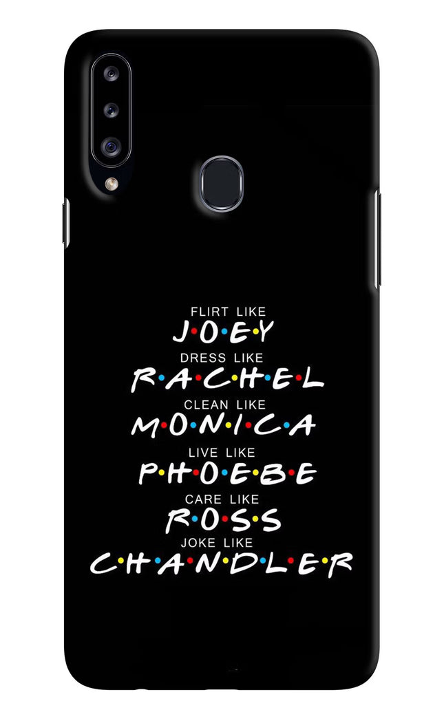 FRIENDS Character Samsung A20s Hard Case Back Cover by Casekaro