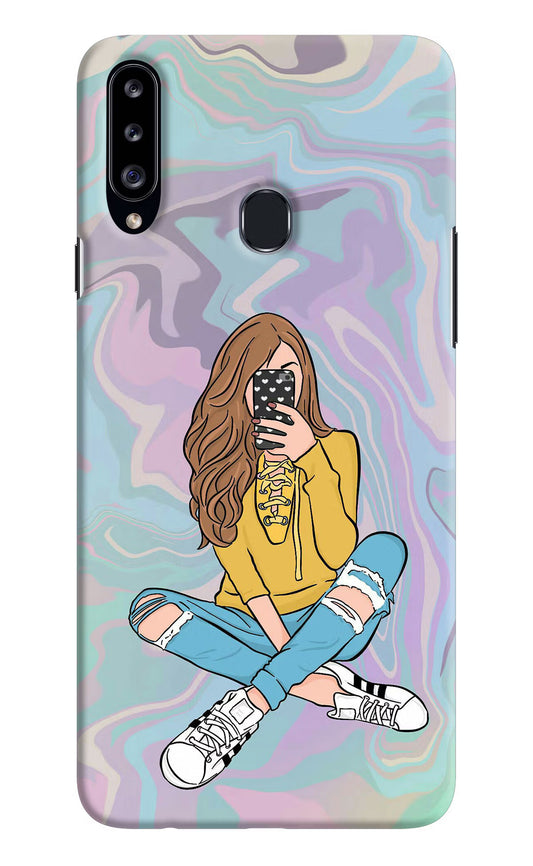 Selfie Girl Samsung A20s Hard Case Back Cover by Casekaro