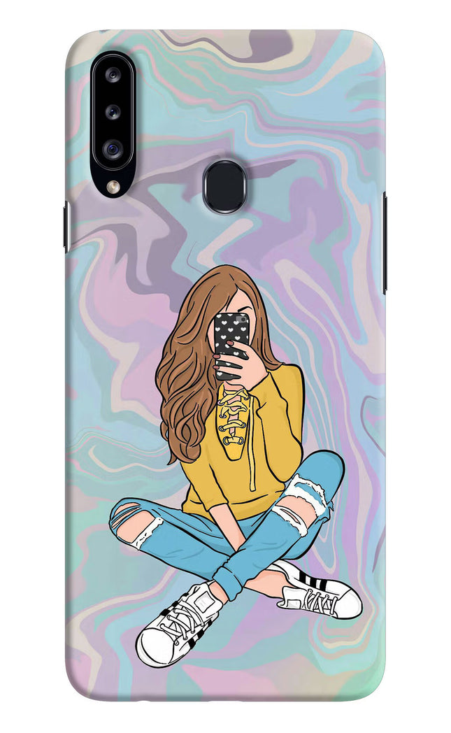 Selfie Girl Samsung A20s Hard Case Back Cover by Casekaro