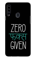 Zero Fucks Given Samsung A20s Hard Case Back Cover by Casekaro