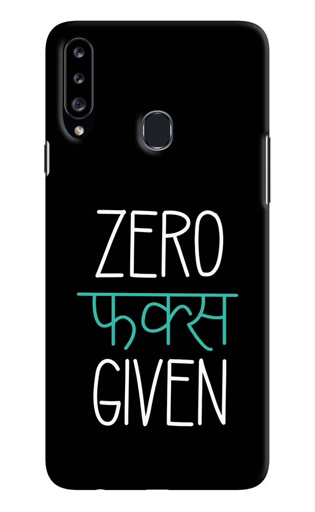 Zero Fucks Given Samsung A20s Hard Case Back Cover by Casekaro