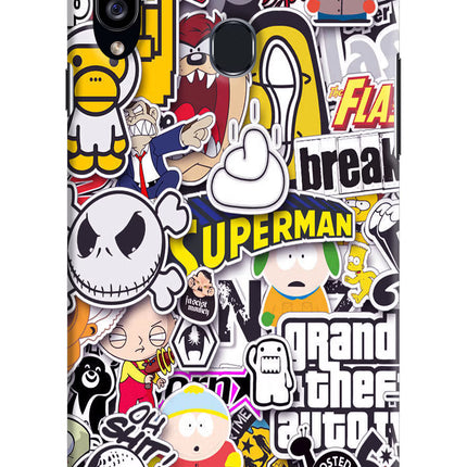 Sticker Bomb Samsung A20s Hard Case Back Cover by Casekaro