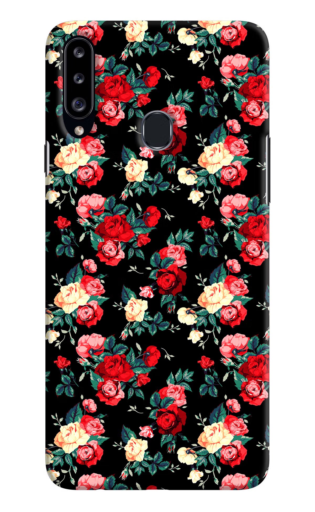 Rose Pattern Samsung A20s Hard Case Back Cover by Casekaro