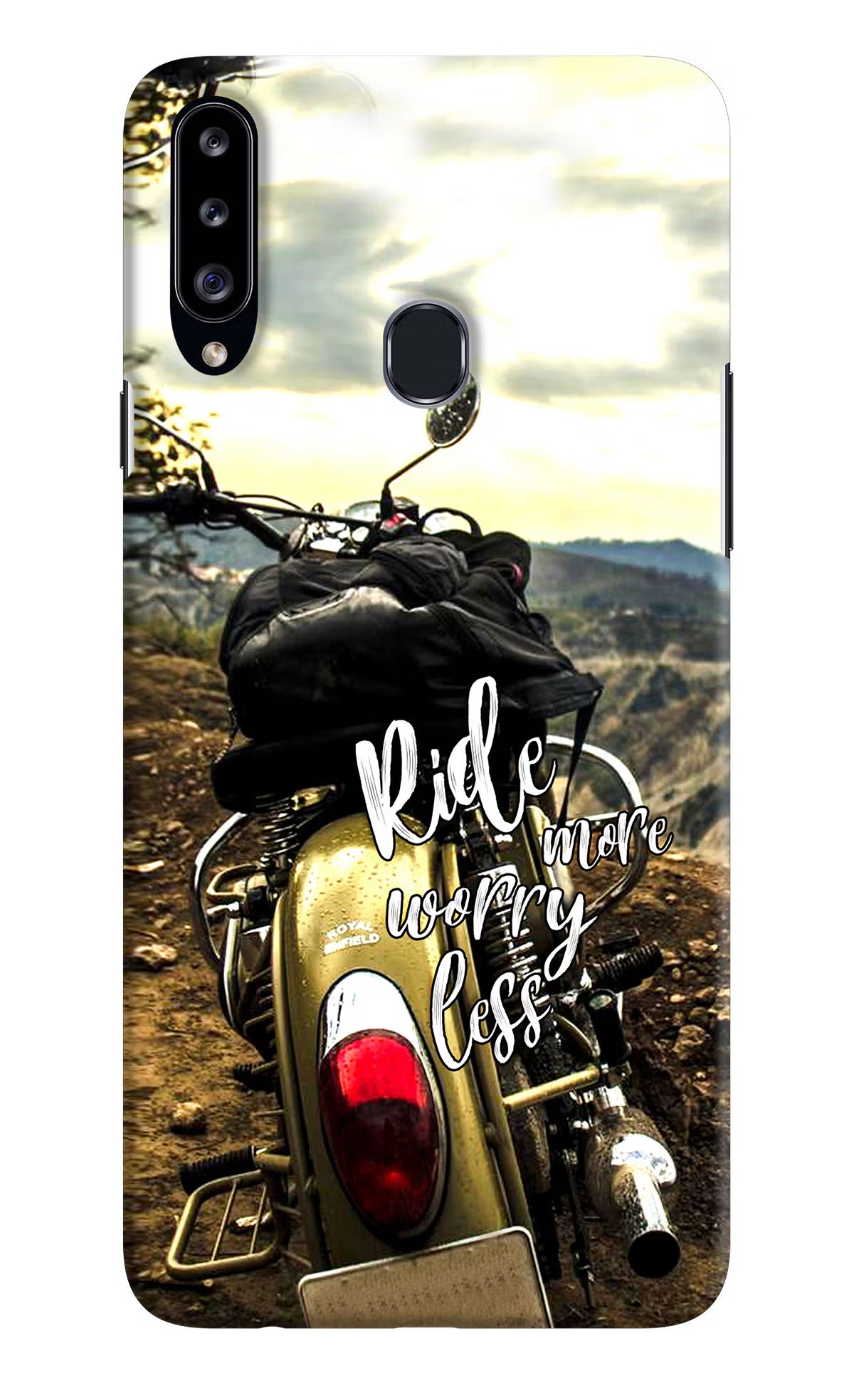 Ride More Worry Less Samsung A20s Hard Case Back Cover by Casekaro