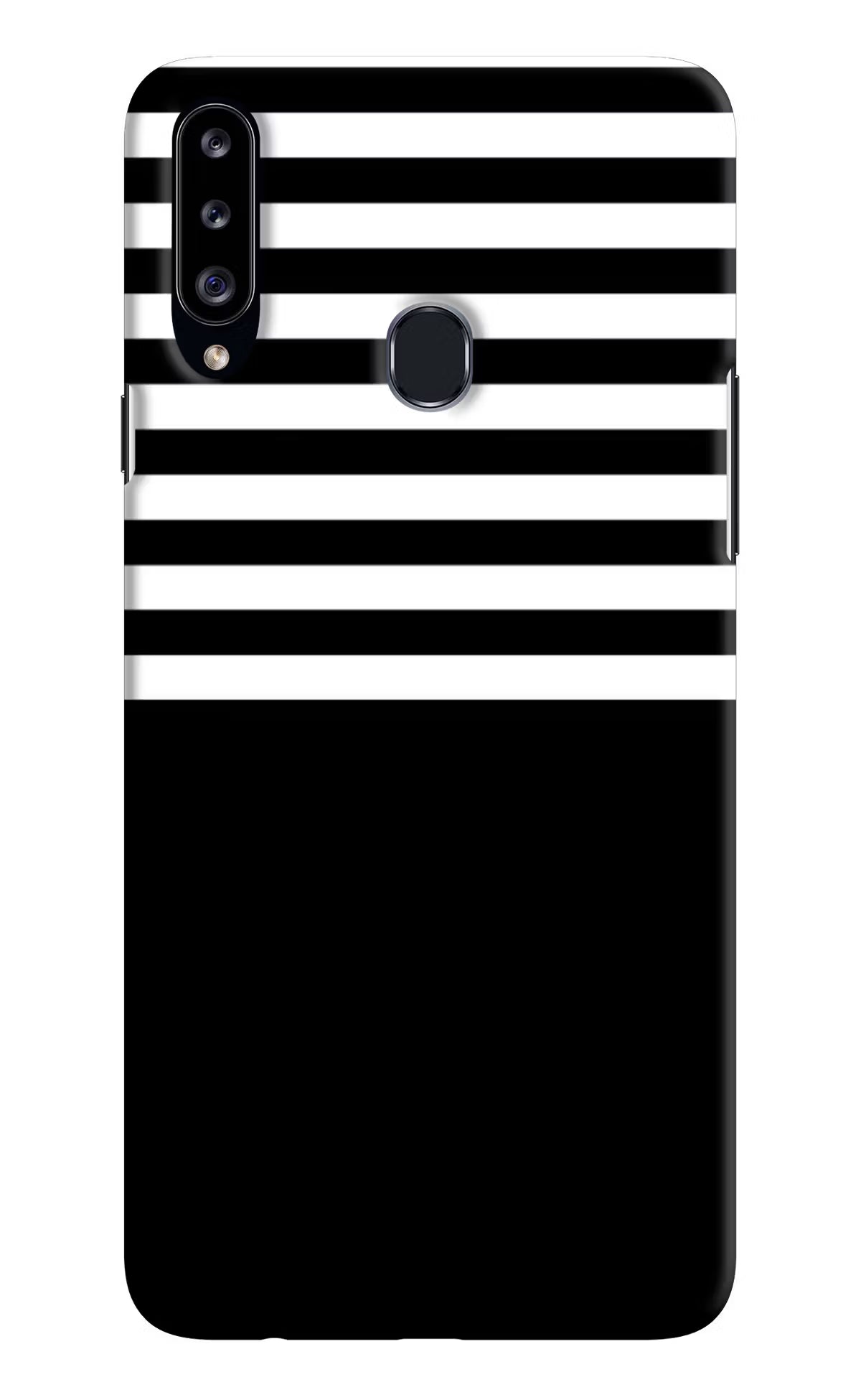 Black and White Print Samsung A20s Hard Case Back Cover by Casekaro