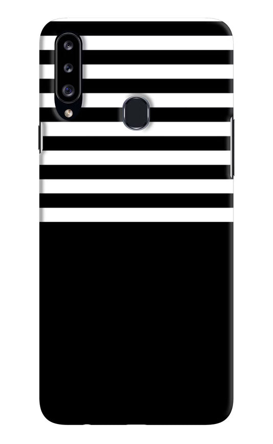 Black and White Print Samsung A20s Hard Case Back Cover by Casekaro