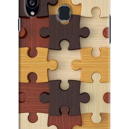 Wooden Puzzle Samsung A20s Hard Case Back Cover by Casekaro