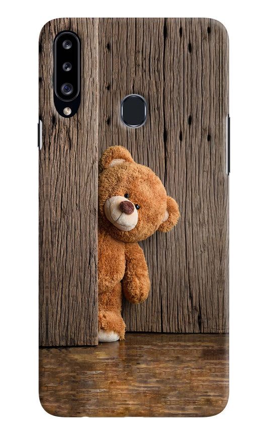 Teddy Wooden Samsung A20s Hard Case Back Cover by Casekaro
