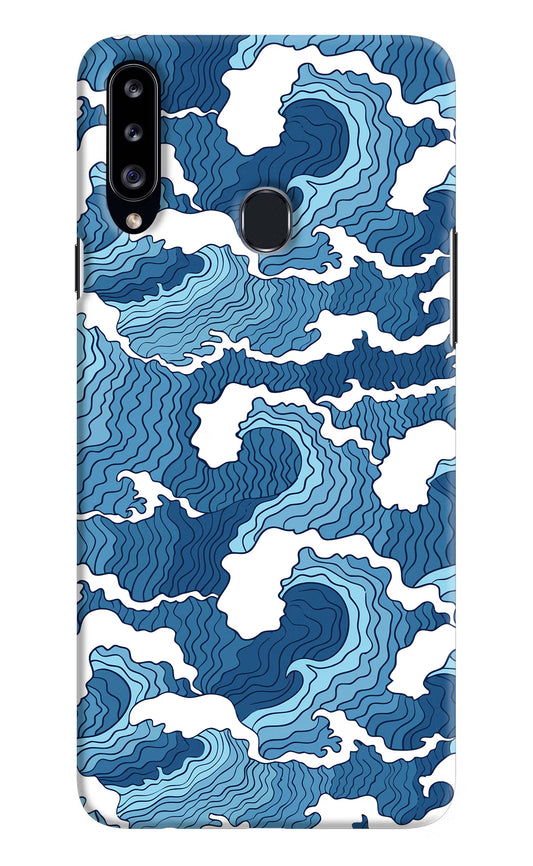 Blue Waves Samsung A20s Hard Case Back Cover by Casekaro