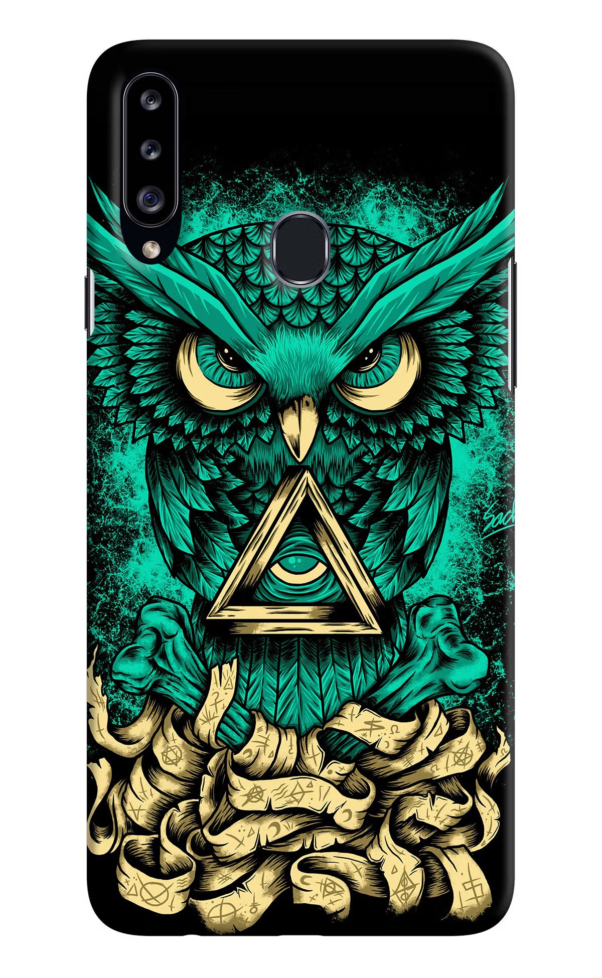 Green Owl Samsung A20s Hard Case Back Cover by Casekaro