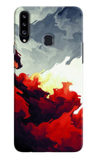 Fire Cloud Samsung A20s Hard Case Back Cover by Casekaro