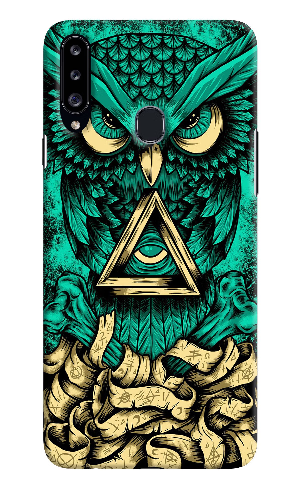 Green Owl Samsung A20s Hard Case Back Cover by Casekaro