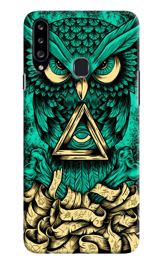 Green Owl Samsung A20s Hard Case Back Cover by Casekaro