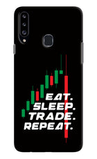 Eat Sleep Trade Repeat Samsung A20s Hard Case Back Cover by Casekaro