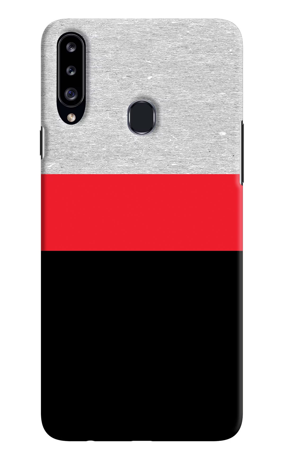 Tri Color Pattern Samsung A20s Hard Case Back Cover by Casekaro